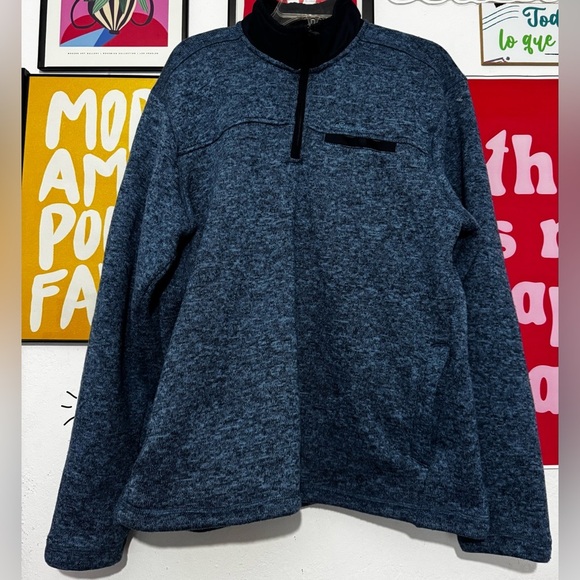 Eddie Bauer 1/4 Zip Pullover Sweater - Men’s Large - Blue Heather - Picture 1 of 4